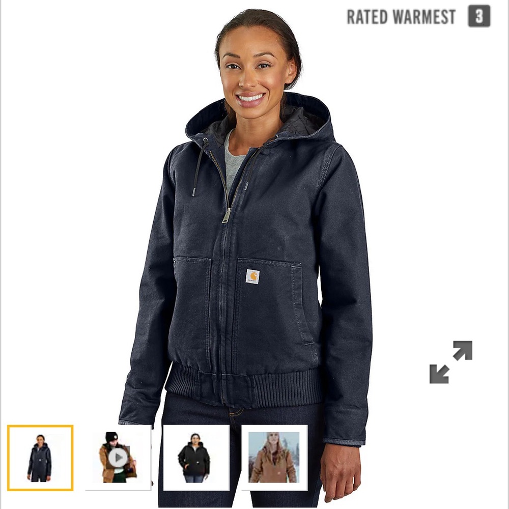CARHARTT WOMEN'S ACTIVE JAC - LOOSE FIT - WASHED DUCK - 3 WARMEST RATING…